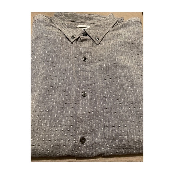 Old navy men’s slim fit gray long sleeve diamond pattern button down shirt sz XL - Picture 9 of 10